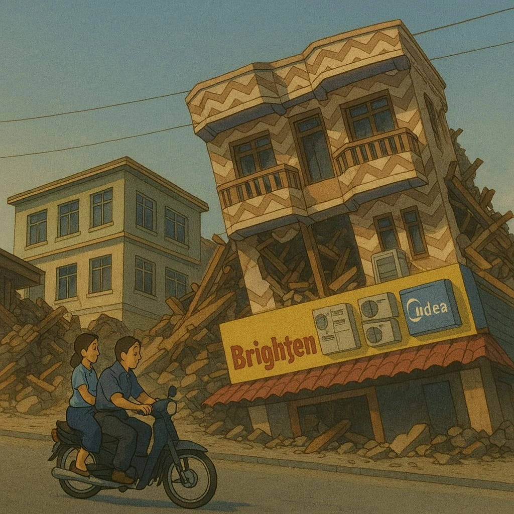 This picture shows what happened after the earthquake