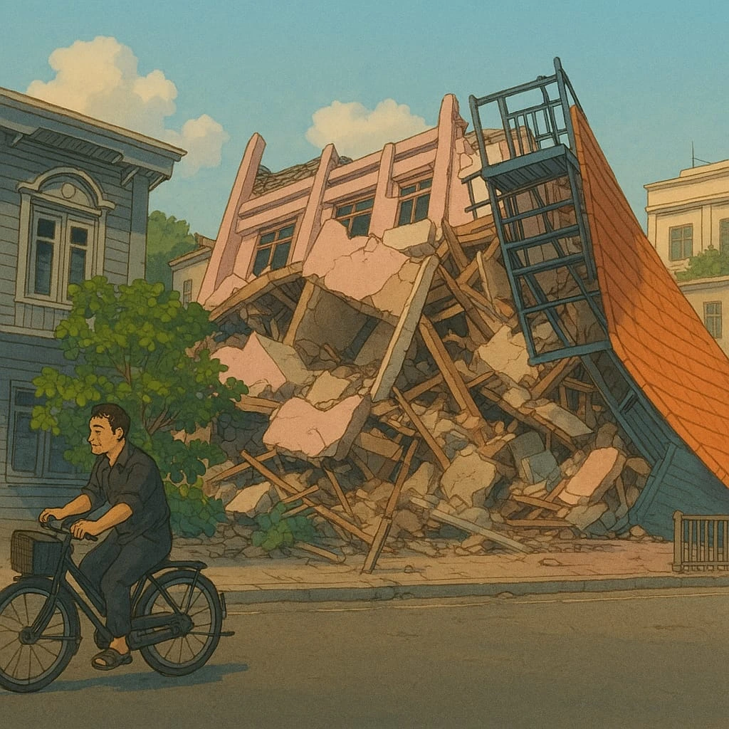 This picture shows what happened after the earthquake
